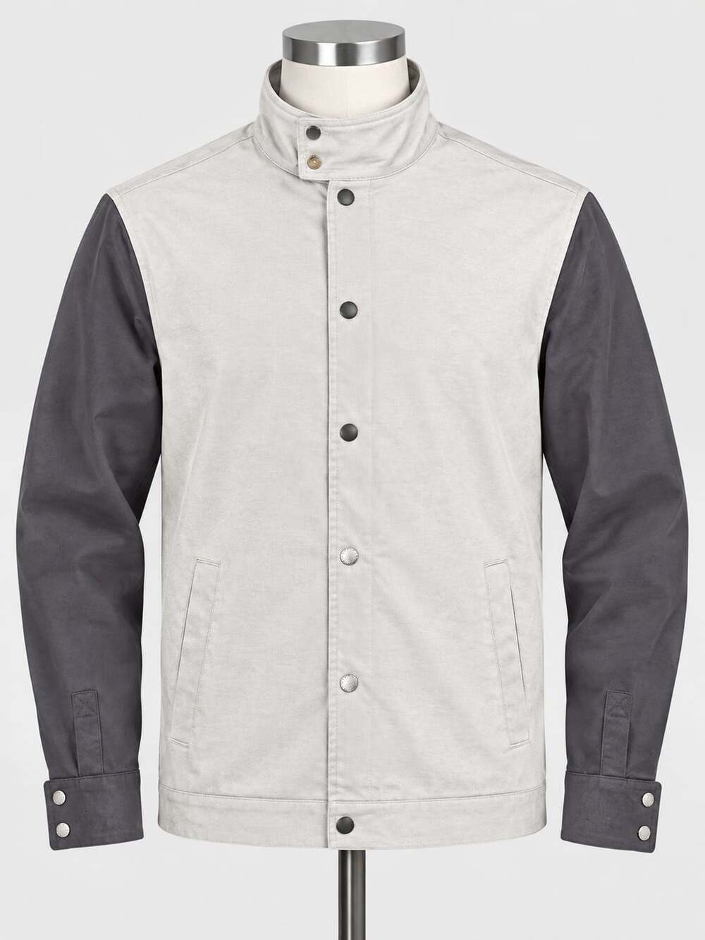 Armani Exchange Varsity Jacket Size S Grey Two Tone Snap Up  1002